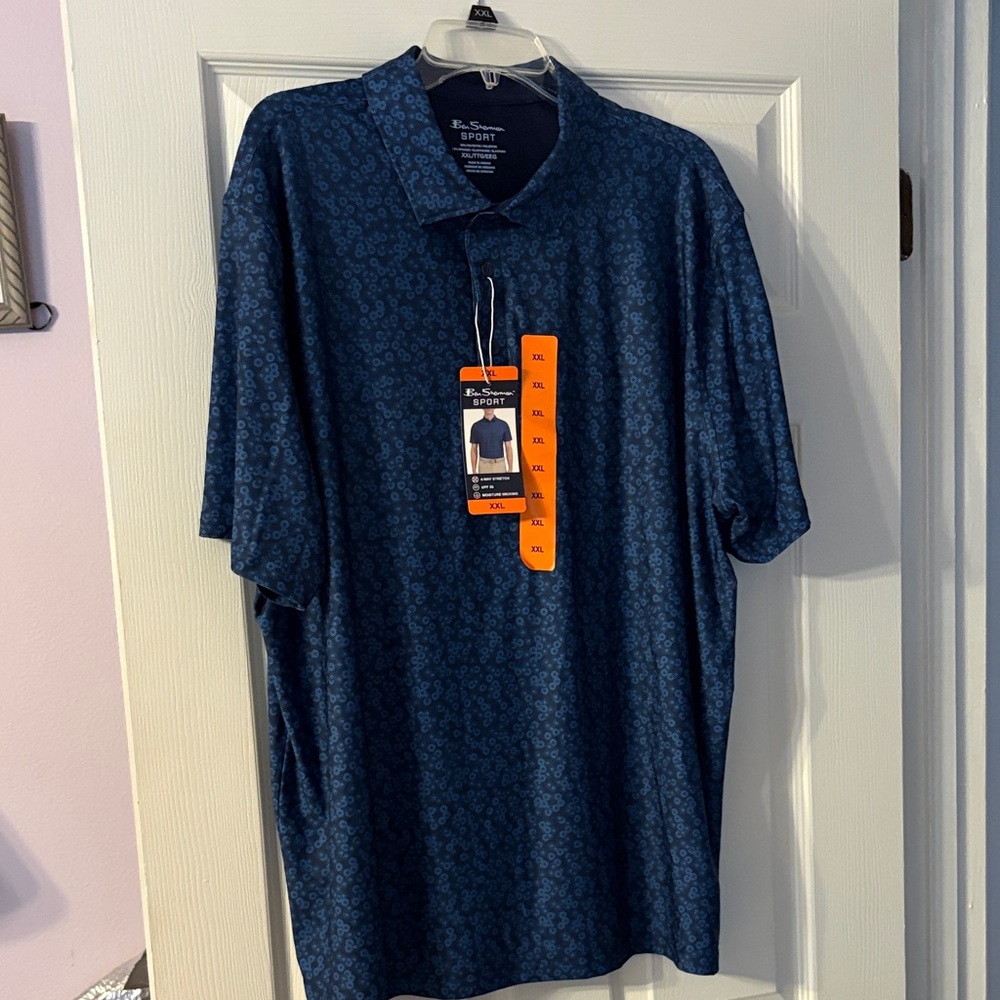 Ben Sherman Navy Blue Printed Polo Shirt